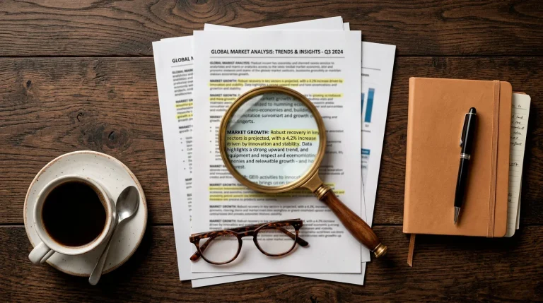 Stack of academic papers and a magnifying glass examining bookmaker margins on complex bets